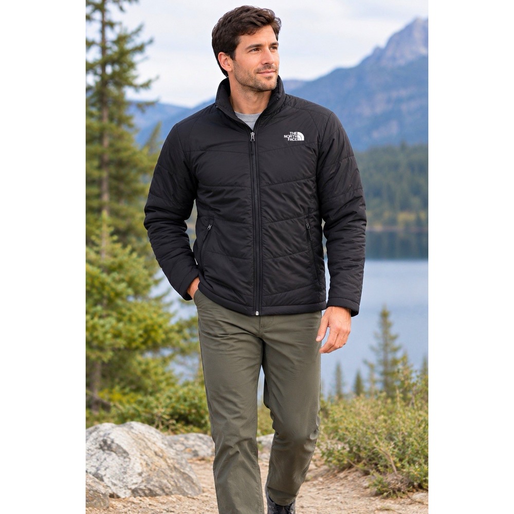 The North Face Men's Black Quilted Insulated Full-Zip Jacket – Size Medium EUC